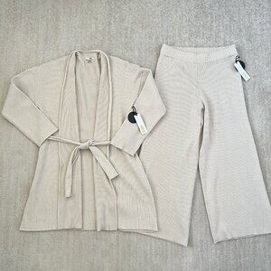 NWT Amuse Society Wide Leg Cropped Pants Cardigan Sweater Bundle Set S